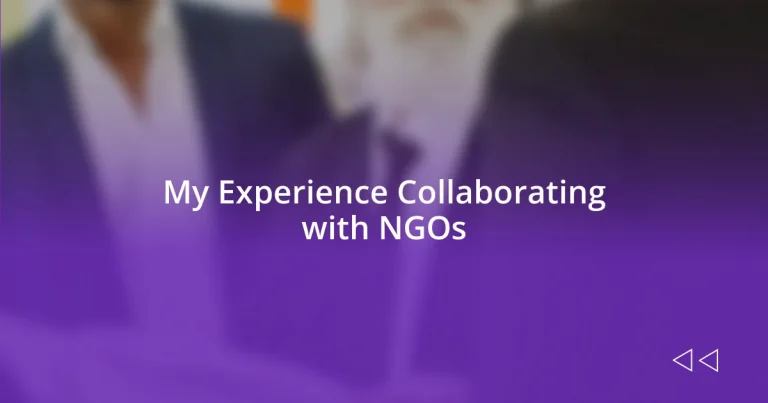 My Experience Collaborating with NGOs