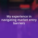 My experience in navigating market entry barriers