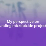 My perspective on funding microbicide projects