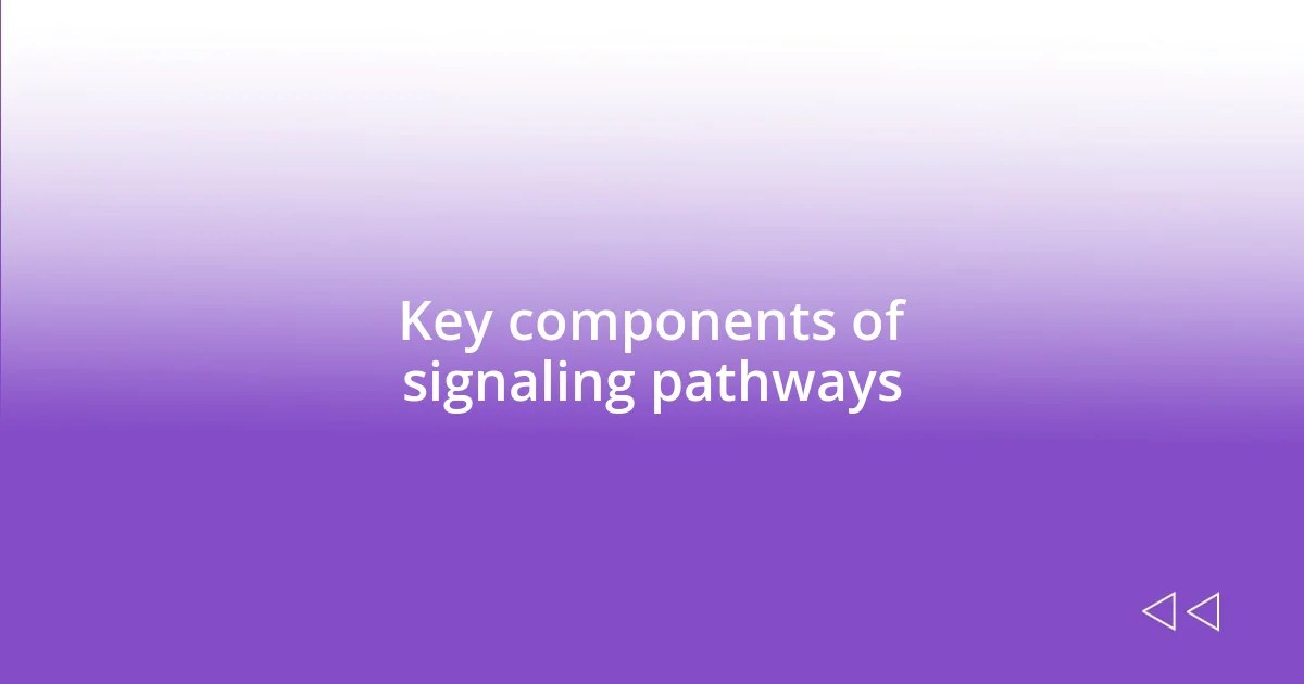 Key components of signaling pathways