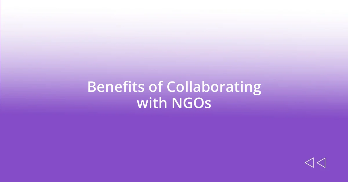 Benefits of Collaborating with NGOs