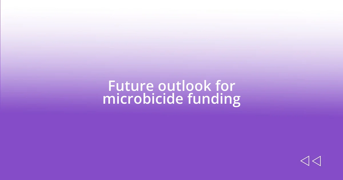 Future outlook for microbicide funding