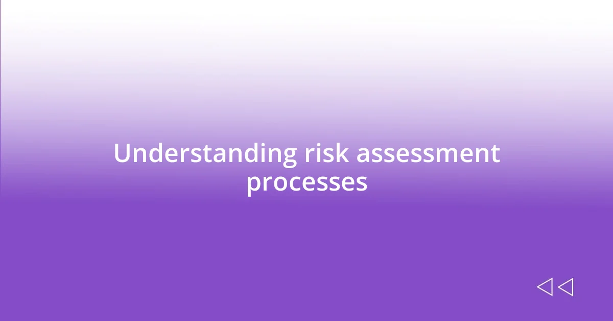 Understanding risk assessment processes