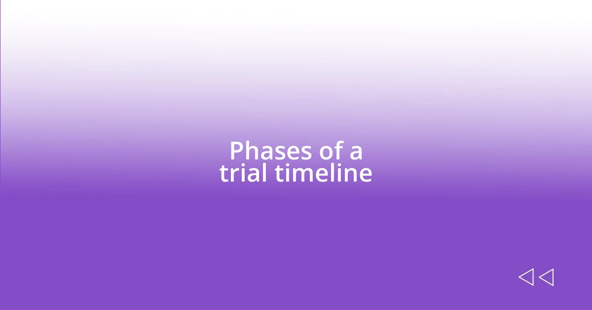 Phases of a trial timeline