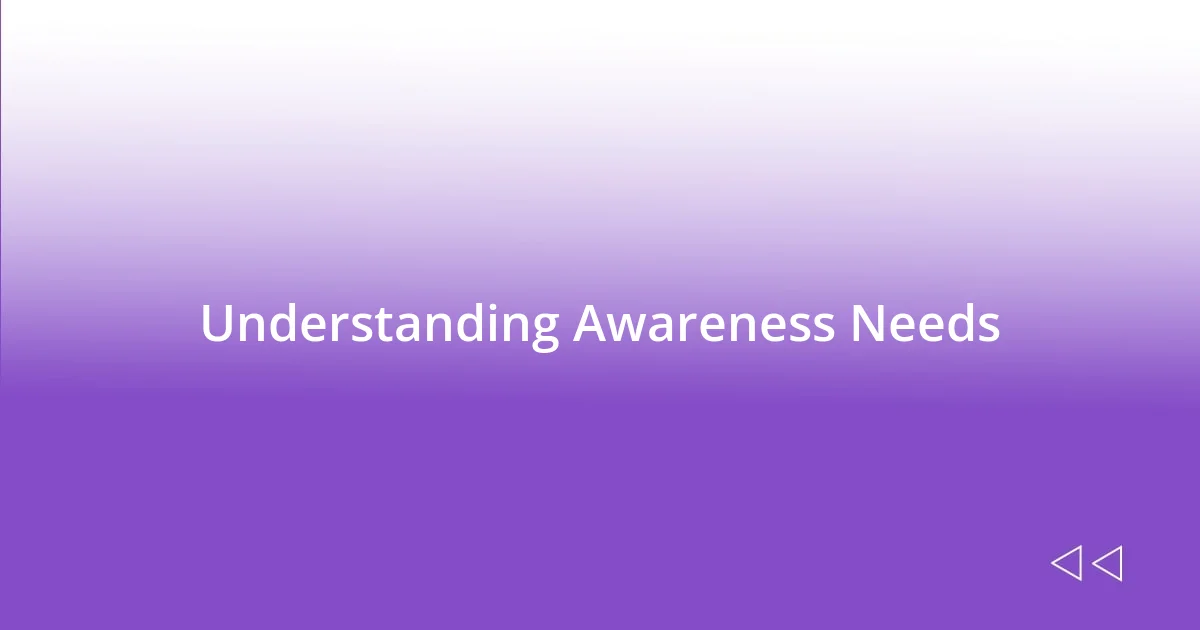 Understanding Awareness Needs